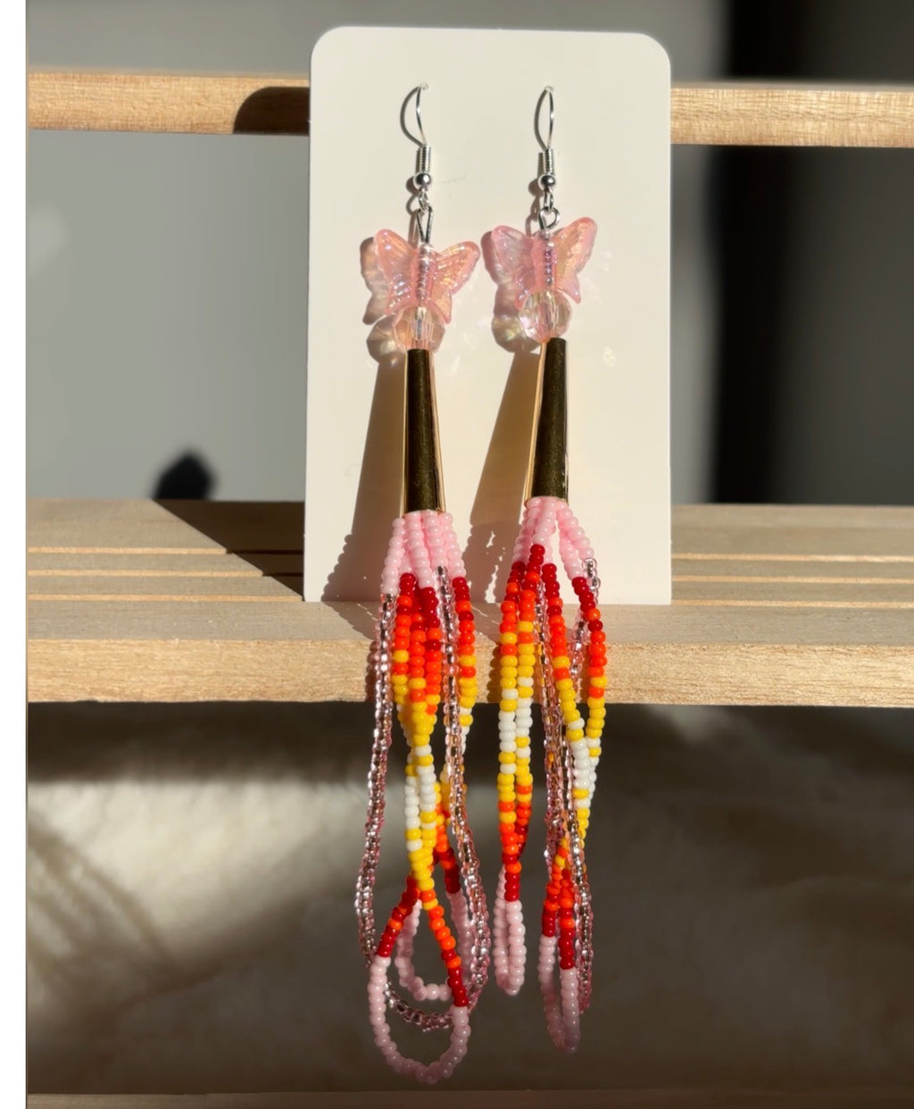Baby Pink fire Dangles