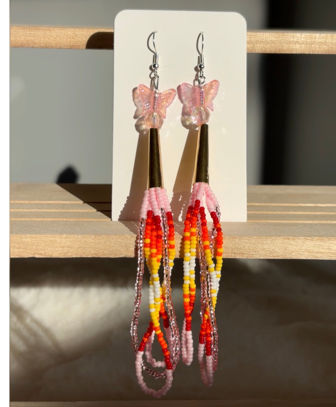 Baby Pink fire Dangles