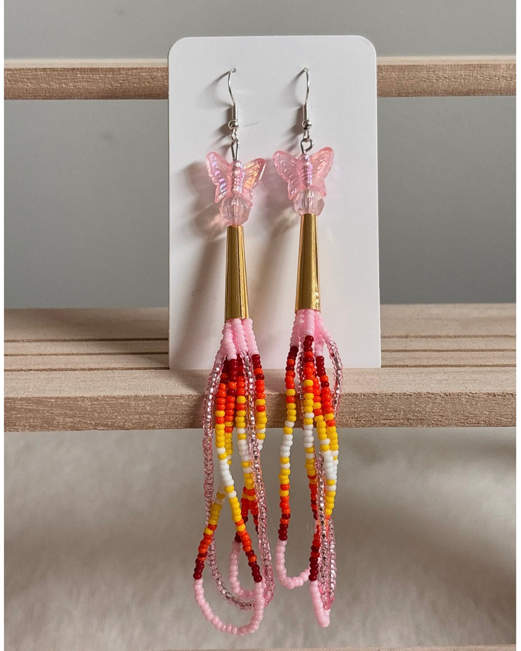 Baby Pink fire Dangles
