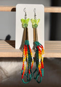 Emerald Green Fire Dangles