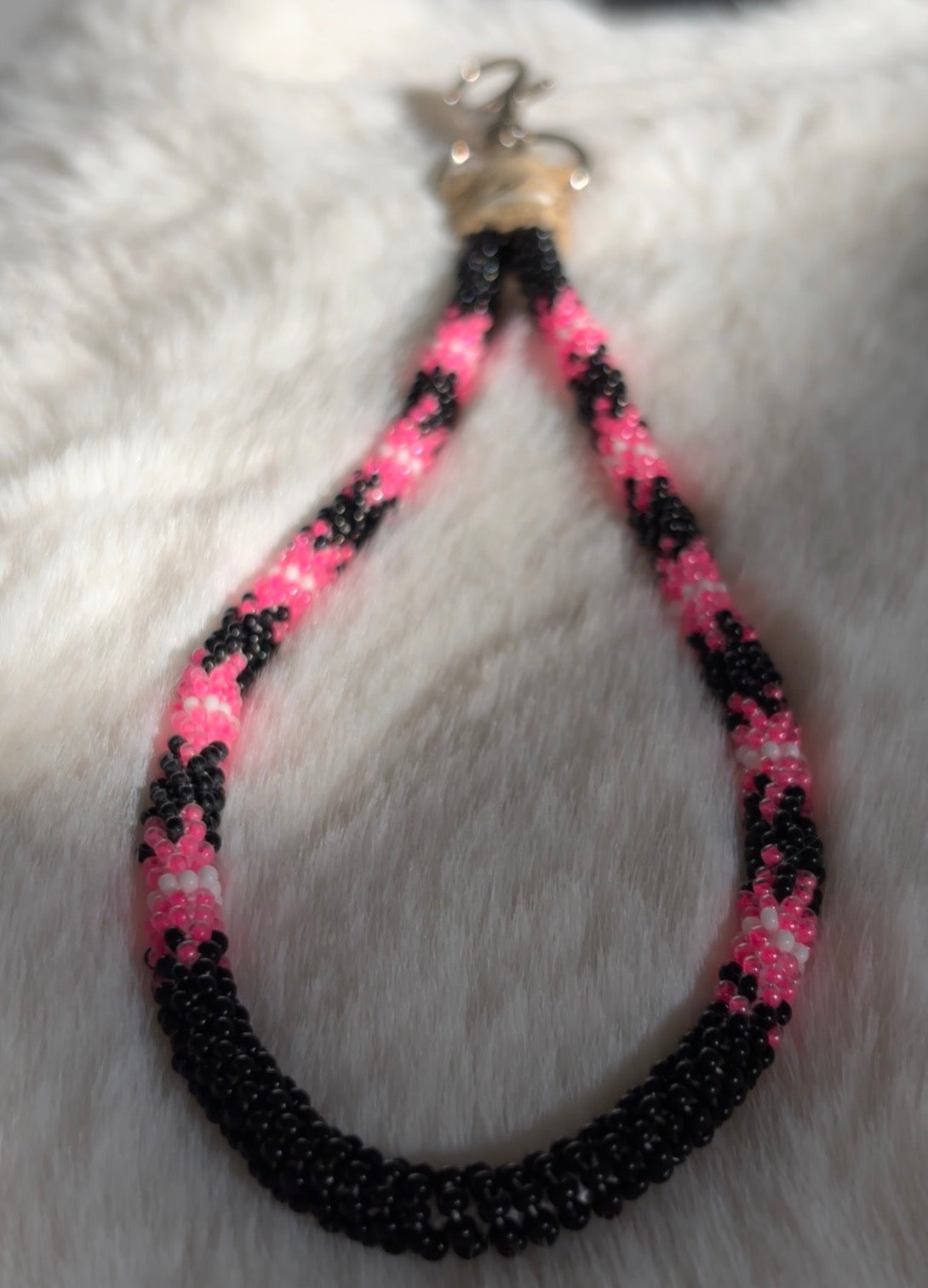 Black and Hot Pink Wristlet
