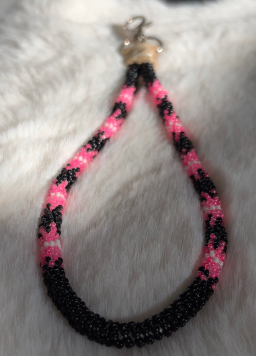 Black and Hot Pink Wristlet