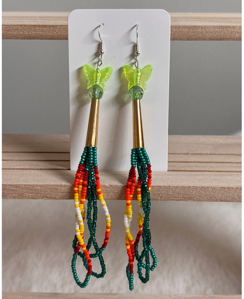 Emerald Green Fire Dangles