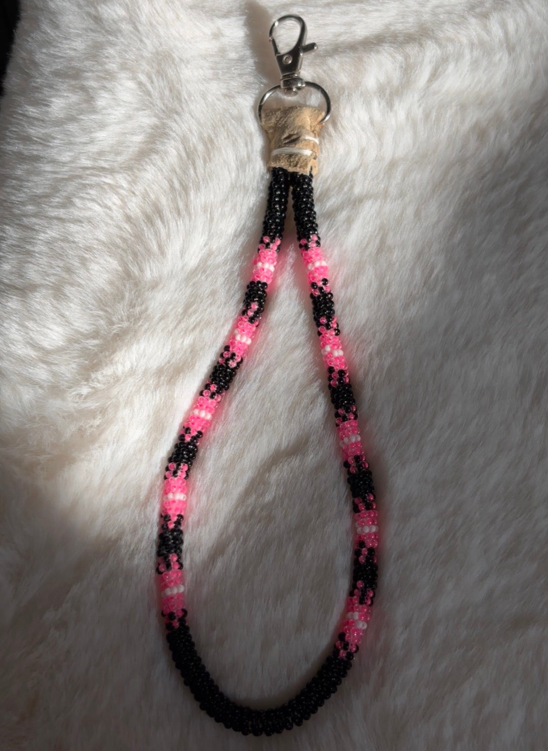 Black and Hot Pink Wristlet